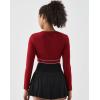 image:imageKSwiss Womens Long Sleeve Crop Tops Slim Fit Workout Shirts Crew Neck Athletic Gym Yoga TShirtsRed