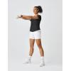 image:imageKSwiss Womens Open Back Workout Tops  Sheer Lightweight Yoga Athletic Gym Cover Up Loose Fit ShirtBlack