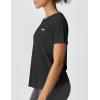 image:imageKSwiss Womens Open Back Workout Tops  Sheer Lightweight Yoga Athletic Gym Cover Up Loose Fit ShirtBlack