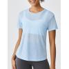 image:imageKSwiss Womens Open Back Workout Tops  Sheer Lightweight Yoga Athletic Gym Cover Up Loose Fit ShirtBlue