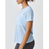 image:imageKSwiss Womens Open Back Workout Tops  Sheer Lightweight Yoga Athletic Gym Cover Up Loose Fit ShirtBlue