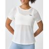 image:imageKSwiss Womens Open Back Workout Tops  Sheer Lightweight Yoga Athletic Gym Cover Up Loose Fit ShirtWhite