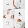 image:imageKSwiss Womens Open Back Workout Tops  Sheer Lightweight Yoga Athletic Gym Cover Up Loose Fit ShirtWhite