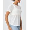 image:imageKSwiss Womens Open Back Workout Tops  Sheer Lightweight Yoga Athletic Gym Cover Up Loose Fit ShirtWhite