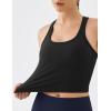 image:imageKSwiss Womens Racerback Crop Tank Top with Builtin Padding  Longline Sports Bra for Workout Yoga GymBlack