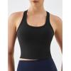 image:imageKSwiss Womens Racerback Crop Tank Top with Builtin Padding  Longline Sports Bra for Workout Yoga GymBlack