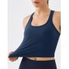 image:imageKSwiss Womens Racerback Crop Tank Top with Builtin Padding  Longline Sports Bra for Workout Yoga GymBlue