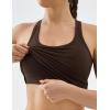 image:imageKSwiss Womens Racerback Crop Tank Top with Builtin Padding  Longline Sports Bra for Workout Yoga GymBrown