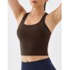 image:imageKSwiss Womens Racerback Crop Tank Top with Builtin Padding  Longline Sports Bra for Workout Yoga GymBrown