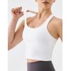 image:imageKSwiss Womens Racerback Crop Tank Top with Builtin Padding  Longline Sports Bra for Workout Yoga GymWhite