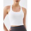 image:imageKSwiss Womens Racerback Crop Tank Top with Builtin Padding  Longline Sports Bra for Workout Yoga GymWhite