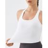 image:imageKSwiss Womens Racerback Crop Tank Top with Builtin Padding  Longline Sports Bra for Workout Yoga GymWhite