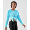image:imageKSwiss Womens Wrap Tie Top  Long Sleeve Self Tie Tops  Relax Fit Crew Neck Workout Tops for Pilates Yoga GymBlue