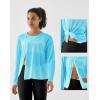 image:imageKSwiss Womens Wrap Tie Top  Long Sleeve Self Tie Tops  Relax Fit Crew Neck Workout Tops for Pilates Yoga GymBlue