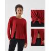 image:imageKSwiss Womens Wrap Tie Top  Long Sleeve Self Tie Tops  Relax Fit Crew Neck Workout Tops for Pilates Yoga GymRed
