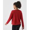 image:imageKSwiss Womens Wrap Tie Top  Long Sleeve Self Tie Tops  Relax Fit Crew Neck Workout Tops for Pilates Yoga GymRed