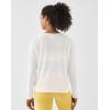 image:imageKSwiss Womens Wrap Tie Top  Long Sleeve Self Tie Tops  Relax Fit Crew Neck Workout Tops for Pilates Yoga GymWhite