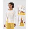 image:imageKSwiss Womens Wrap Tie Top  Long Sleeve Self Tie Tops  Relax Fit Crew Neck Workout Tops for Pilates Yoga GymWhite