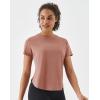image:imageKSwiss Workout Tops for Women  Short Sleeve Loose Yoga TShirts Breathable Running Athletic Tee ShirtsBrown