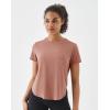 image:imageKSwiss Workout Tops for Women  Short Sleeve Loose Yoga TShirts Breathable Running Athletic Tee ShirtsBrown