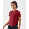 image:imageKSwiss Workout Tops for Women  Short Sleeve Loose Yoga TShirts Breathable Running Athletic Tee ShirtsRed