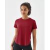 image:imageKSwiss Workout Tops for Women  Short Sleeve Loose Yoga TShirts Breathable Running Athletic Tee ShirtsRed