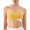 image:imageKSwiss CICLO Fiber Sports Bras for Women  Scoop Neck Thin Straps Padded Yoga Bras Medium Support Workout Gym TopsYellow
