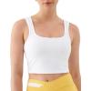 image:imageKSwiss Crop Tank Tops for Women  Square Neck Longline Sports Bras PaddedWhite