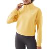 image:imageKSwiss Quarter Zip Sweatshirts for Women Long Sleeve Pullover Hoodies with Pockets Mock Neck Crop Tops Spring OutfitsYellow