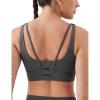 image:imageKSwiss Sports Bras for Women  Scoop Neck Padded Strappy Sports Bras Light Support Graphene Fiber Workout Yoga Gym TopsSilverBlack