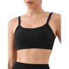 image:imageKSwiss Sports Bras for Women Adjustable  Thin Straps Light Impact Strappy Wireless Padded Yoga Workout Gym TopsBlack