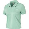 image:imageKSwiss Womens Crop Golf Shirt  Short Sleeve with Zip Up Quick Dry Stretch Tennis Collared Polo Shirts for Women TopsGreen