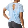 image:imageKSwiss Womens Open Back Workout Tops  Sheer Lightweight Yoga Athletic Gym Cover Up Loose Fit ShirtBlue