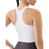 image:imageKSwiss Womens Racerback Crop Tank Top with Builtin Padding  Longline Sports Bra for Workout Yoga GymWhite