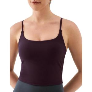image:imageKSwiss Crop Tops for Women  Adjustable Thin Straps Square Neck Padded Sports BraPurple