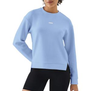 image:imageKSwiss Cropped Sweatshirts for Women  Crewneck Pullover Sweatshirt Long Sleeve Workout Crop Tops Soft and LightweightBlue