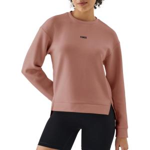 image:imageKSwiss Cropped Sweatshirts for Women  Crewneck Pullover Sweatshirt Long Sleeve Workout Crop Tops Soft and LightweightDeep Brown