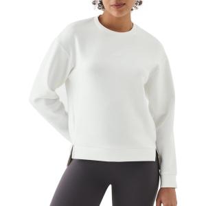 image:imageKSwiss Cropped Sweatshirts for Women  Crewneck Pullover Sweatshirt Long Sleeve Workout Crop Tops Soft and LightweightWhite