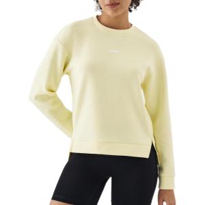image:imageKSwiss Cropped Sweatshirts for Women  Crewneck Pullover Sweatshirt Long Sleeve Workout Crop Tops Soft and LightweightYellow