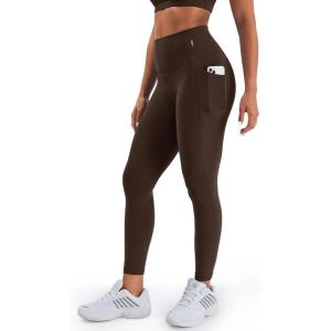 image:imageKSwiss Leggings for Women  Soft Stretchy High Waist 25 with Pockets Lounge Yoga Pants Workout Athletic Casual02side Pocketsdark Brown