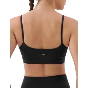 image:imageKSwiss Sports Bras for Women  Thin Straps U Back Light Impact Strappy Wireless Padded Yoga Workout Gym TopsBlack