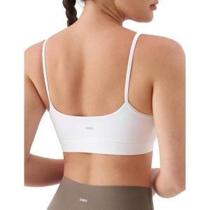 image:imageKSwiss Sports Bras for Women  Thin Straps U Back Light Impact Strappy Wireless Padded Yoga Workout Gym TopsWhite