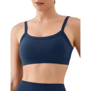 image:imageKSwiss Sports Bras for Women Adjustable  Thin Straps Light Impact Strappy Wireless Padded Yoga Workout Gym TopsBlue