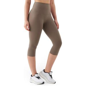 image:imageKSwiss Womens 16 Capri Leggings  No Front Seam Soft Stretchy High WaistBrown