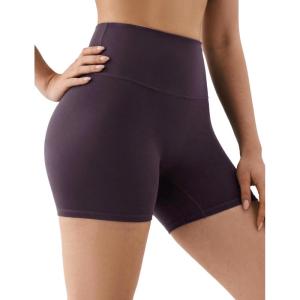 image:imageKSwiss Womens Biker Shorts  4 High Waisted No Front Seam Stretchy Soft Yoga Gym Workout ShortsPurple