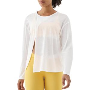 image:imageKSwiss Womens Wrap Tie Top  Long Sleeve Self Tie Tops  Relax Fit Crew Neck Workout Tops for Pilates Yoga GymWhite
