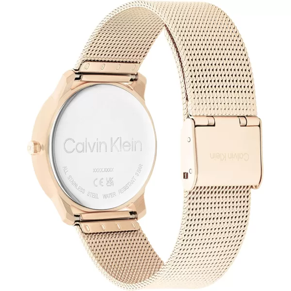 Calvin Klein CK Iconic  Mens and Womens Quartz Wristwatch  Stainless Steel Bracelet  Water Resistant 3 ATM30 Meters  Premium Fashion Timepiece for Every Occasion  32mm 35mm 40mmCarnation