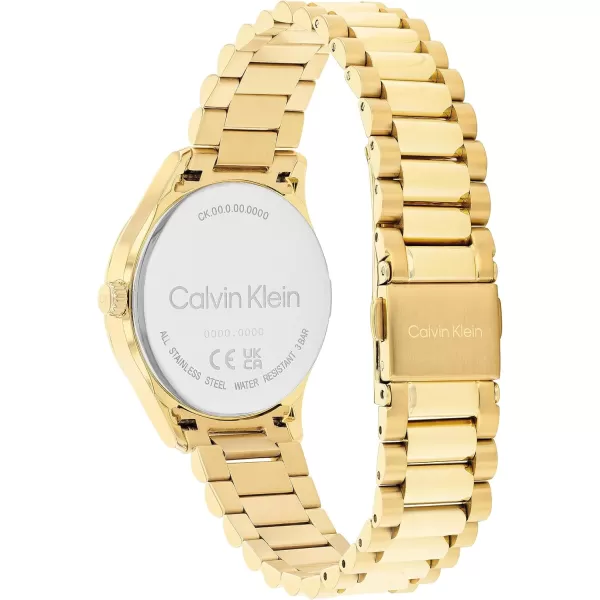Calvin Klein CK Iconic  Mens and Womens Quartz Wristwatch  Stainless Steel Bracelet  Water Resistant 3 ATM30 Meters  Premium Fashion Timepiece for Every Occasion  32mm 35mm 40mmYellow Gold