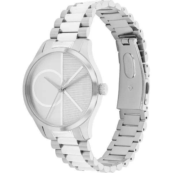 Calvin Klein CK Iconic  Mens and Womens Quartz Wristwatch  Stainless Steel Bracelet  Water Resistant 3 ATM30 Meters  Premium Fashion Timepiece for Every Occasion  32mm 35mm 40mmSilver