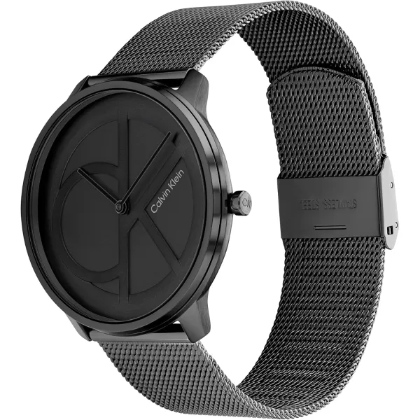 Calvin Klein CK Iconic  Mens and Womens Quartz Wristwatch  Stainless Steel Bracelet  Water Resistant 3 ATM30 Meters  Premium Fashion Timepiece for Every Occasion  32mm 35mm 40mmBlack